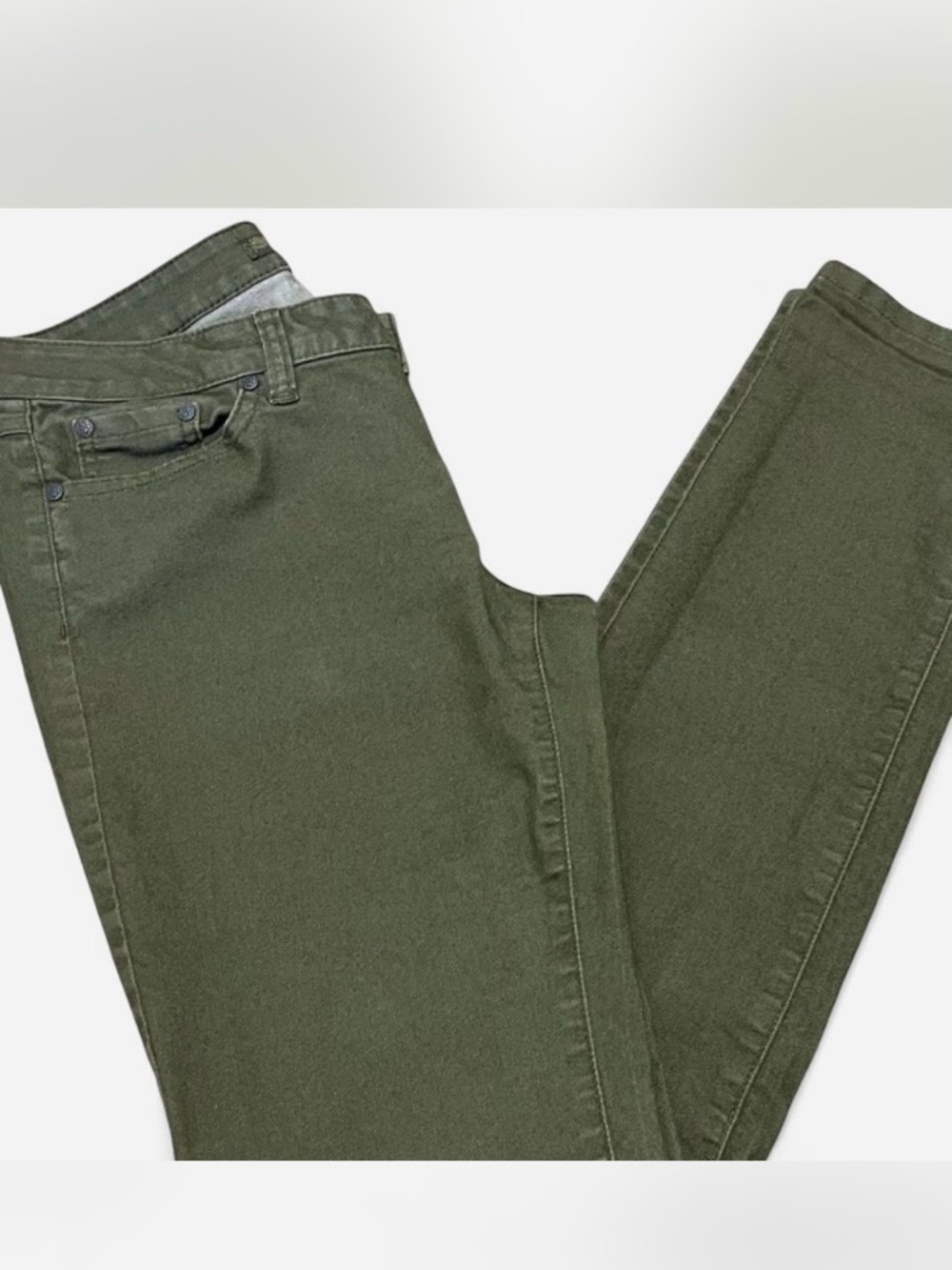 PrAna Olive Green Organic Cotton Stretch Slim Straight Hiking Pant Size 8/29